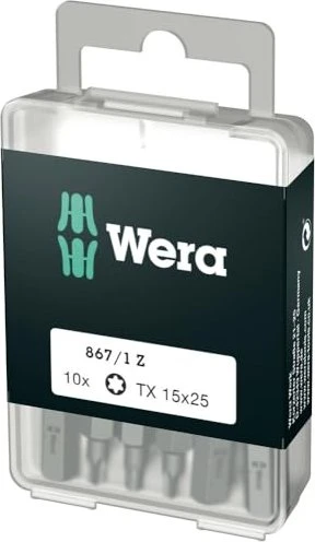 Wera DIY 867/1 Z Torx Bit 1/4", T15x25mm, 10 Stück