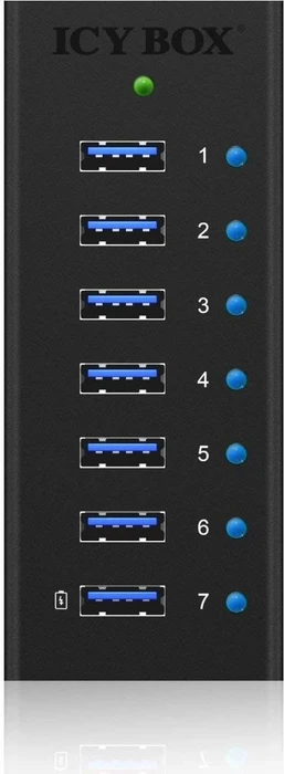 RaidSonic Icy Box IB-AC618 USB-Hub, 7x USB-A 3.0, USB-B 3.0 [Buchse]