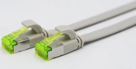 Helos Ultra Flach-Patchkabel, Cat6a, U/FTP, RJ-45/RJ-45, 7.5m, grau