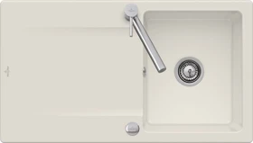 Villeroy & Boch Siluet 50 Einbau Becken reversibel mit Ablauffernbedienung crema