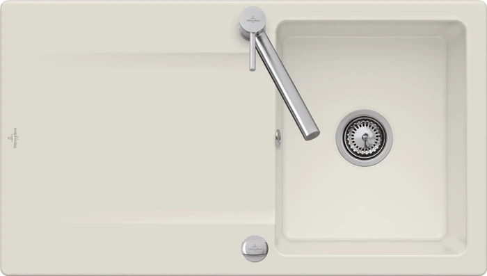 Villeroy & Boch Siluet 50 Einbau Becken reversibel mit Ablauffernbedienung crema
