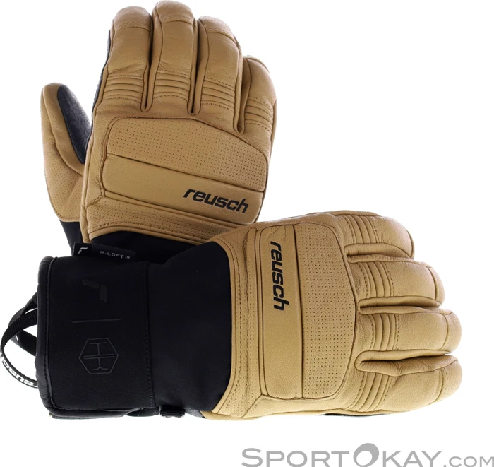 Reusch Henrik Kristoffersen Skihandschuhe camel/black