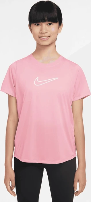 Nike One Fitted Dri-FIT Funktionsshirt kurzarm medium soft pink/white (Junior)