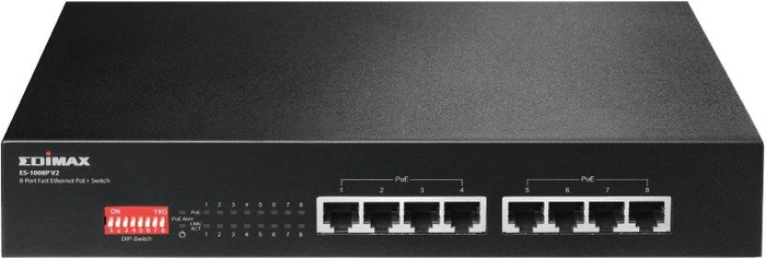 Edimax ES-10 Desktop Switch, 8x RJ-45, 130W PoE+