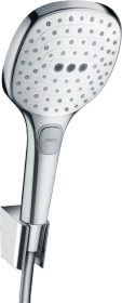 Hansgrohe Raindance Select E Brausehalterset 120 3jet mit Brauseschlauch 160cm chrom/weiß