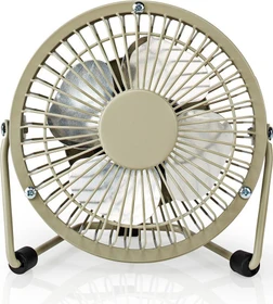 Nedis FNDK1GY10 USB Mini Tischventilator aus Metall 10cm grau