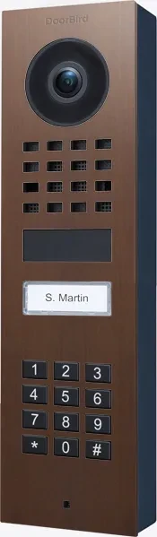 DoorBird D1101KV IP Video Türstation mit 1 Ruftaste, Keypad Modul, Baubronze, Aufputz