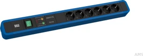 Bachmann Primo 2, 6-fach, Schalter, Überspannungsschutz, Netzfilter, 2m, blau/schwarz