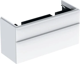 Geberit Smyle Square Unterschrank für Doppelwaschtisch 118.4x61.7x47cm, 2 Schubladen, weiß
