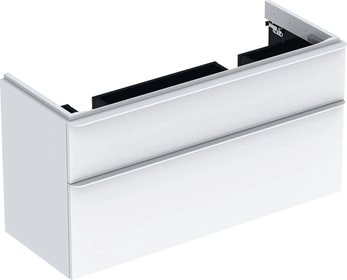 Geberit Smyle Square Unterschrank für Doppelwaschtisch 118.4x61.7x47cm, 2 Schubladen, weiß