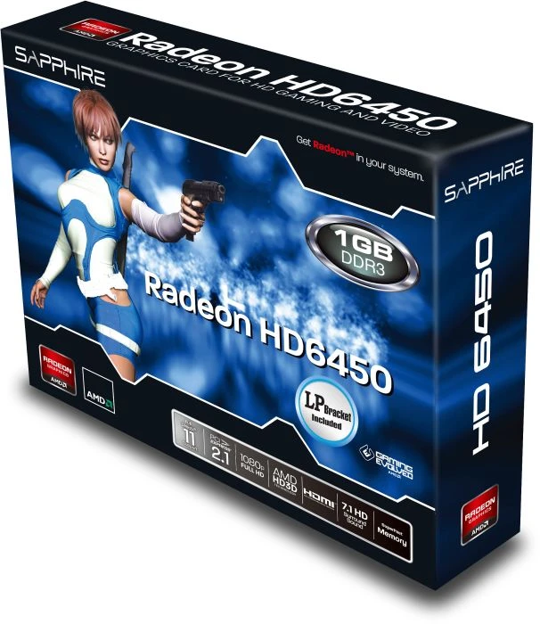 Sapphire Radeon HD 6450, 1GB DDR3, 2x DVI, HDMI, lite retail