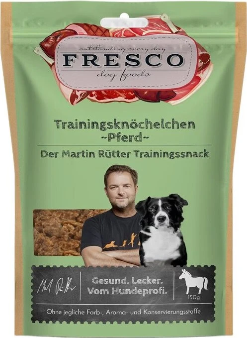 Fresco Dog Martin Rütter Trainingsknöchelchen, Pferd mit Preiselbeeren und Birne, 150g