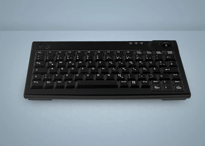 Contour Design Active Key kompakte Tastatur mit Trackball, schwarz, USB, US