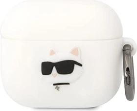 Karl Lagerfeld 3D Logo NFT Choupette Head Case für Apple AirPods 3 weiß