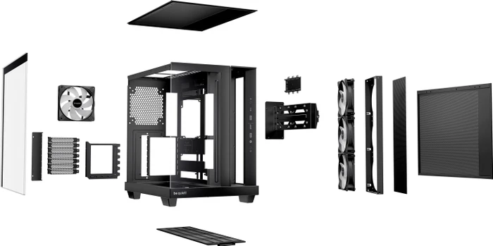be quiet! Light Base 500 LX Black, schwarz, Glasfenster
