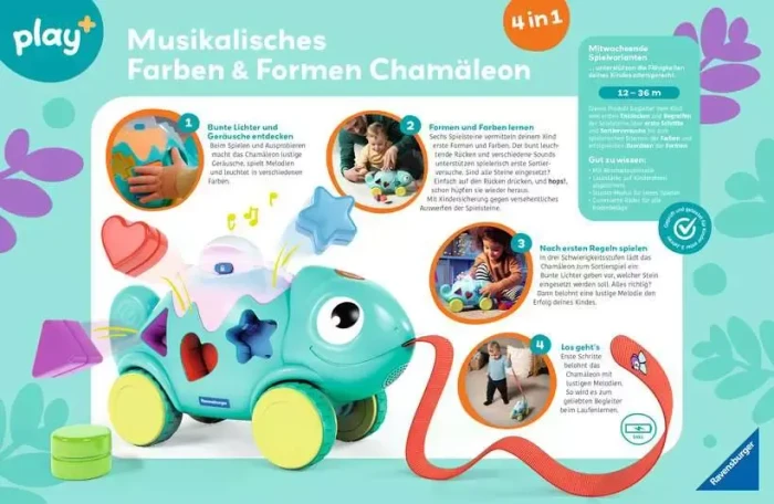 Ravensburger play+ Musikalisches Farben & Formen Chamäleon
