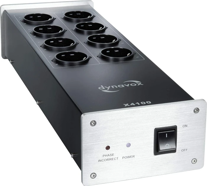 Dynavox HiFi-Steckdosenleiste X4100, 8-fach, silber/schwarz