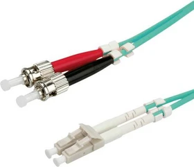 Value LWL Duplex Kabel, OM3, 2x LC Stecker/2x ST Stecker, 5m, türkis