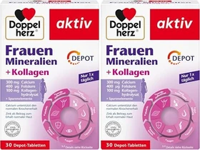 Doppelherz aktiv Frauen Mineralien + Kollagen Depot Tabletten, 30 Stück