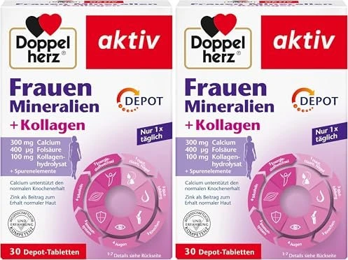 Doppelherz aktiv Frauen Mineralien + Kollagen Depot Tabletten, 30 Stück
