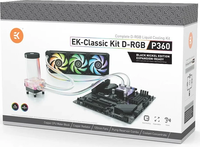EK Water Blocks Classic Line EK-Classic Kit P360 D-RGB, Black Nickel Edition