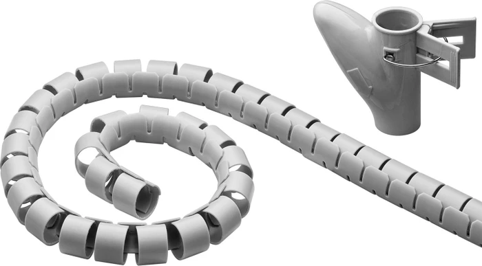 Wentronic Spiralschlauch Kabelkanal, 20x20mm, 2.5m, grau