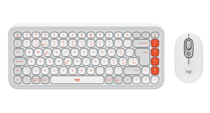 Logitech POP Icon Combo, Off-White & Orange, Logi Bolt, USB/Bluetooth, CH