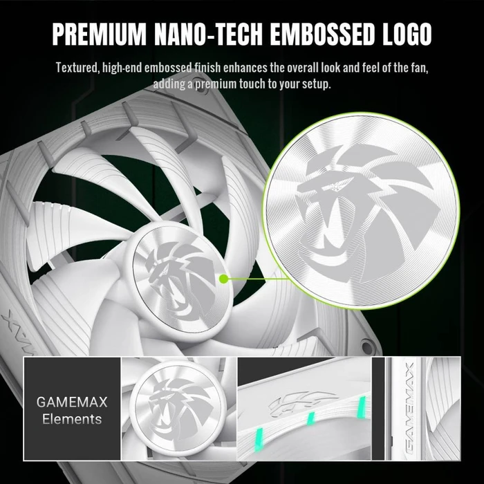 GameMax Tornado T12 ARGB-W, weiß, 120mm