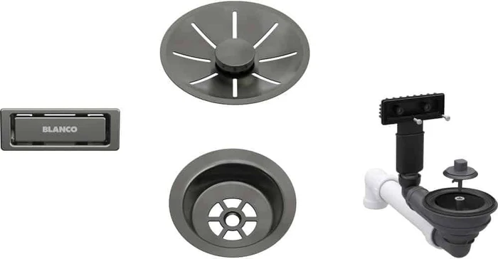 Blanco Ablaufgarniturset für Einzelbecken satin dark steel