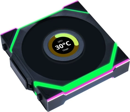 Lian Li Uni Fan TL LCD Wireless 140 RGB Reverse Blade, schwarz, LED-Steuerung, 140mm