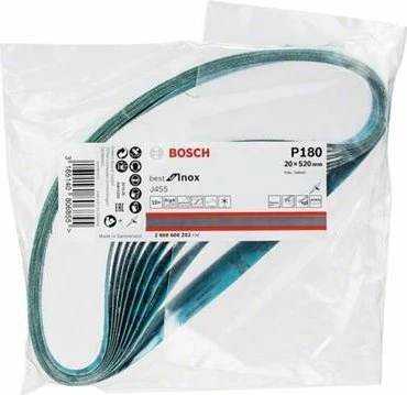 Bosch Professional J455 Best for Inox Schleifband K180, 20x520mm, 10 Stück