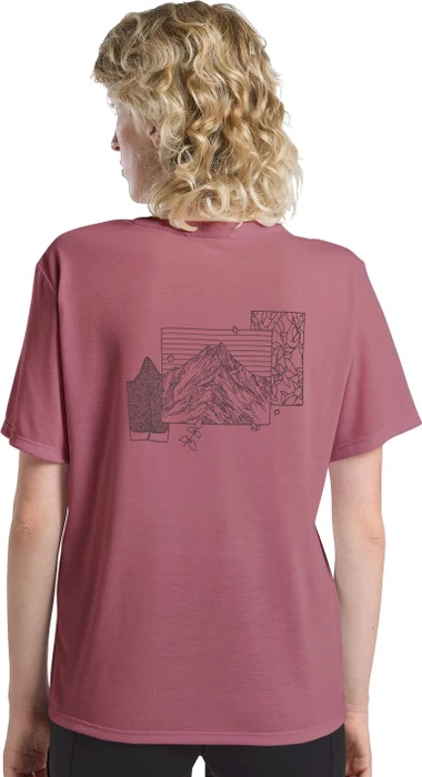 Jack Wolfskin Vonnan Graphic Funktionsshirt kurzarm ridge leaf raisin (Damen)