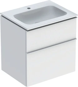Geberit iCon Set Möbelwaschtisch/Unterschrank 60cm weiß, Korpus: weiß/lackiert matt, Griff: weiß/pulverbeschichtet matt