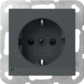 Gira System 55 SCHUKO-Steckdose 16A 250V mit LED-Orientierungsleuchte und Shutter, anthrazit