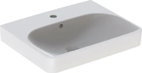 Geberit Smyle Square Waschtisch 55cm, Hahnloch mittig, mit Überlauf, weiß/KeraTect