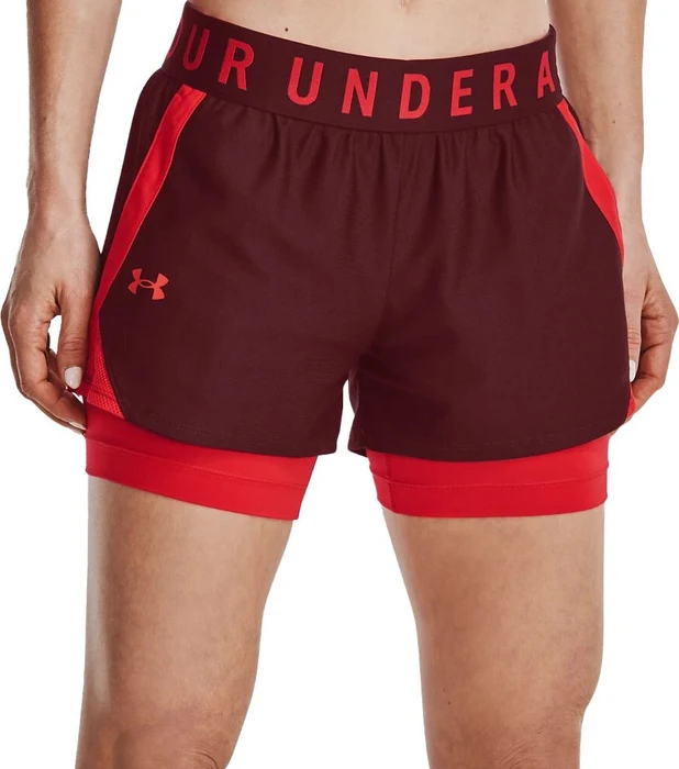 Under Armour Play Up 2in1 Laufhose kurz chestnut red/radio red (Damen)