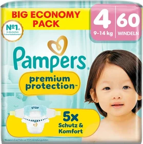Pampers Premium Protection Gr.4 Einwegwindel, 9-14kg, 60 Stück