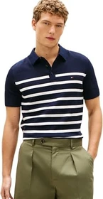Tommy Hilfiger Strick Slim Fit Poloshirt kurzarm desert sky/ivory petal (Herren)