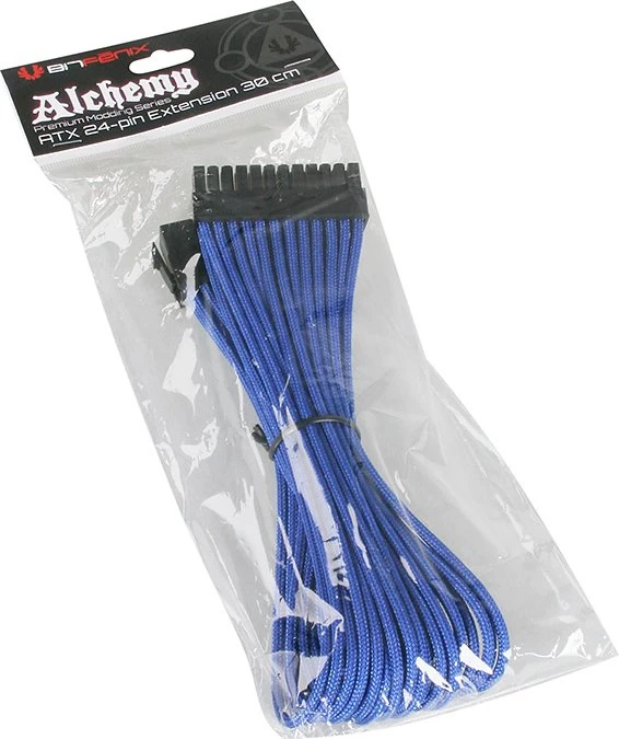 BitFenix Alchemy 24-Pin ATX Verlängerung 30cm, sleeved blau