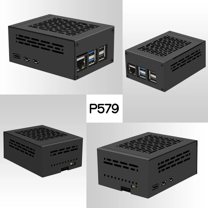 Geekworm Gehäuse für Raspberry Pi 5, kompatibel mit X1001/X1000/X1003/X1004/X1015/M300/M400/Q200, schwarz