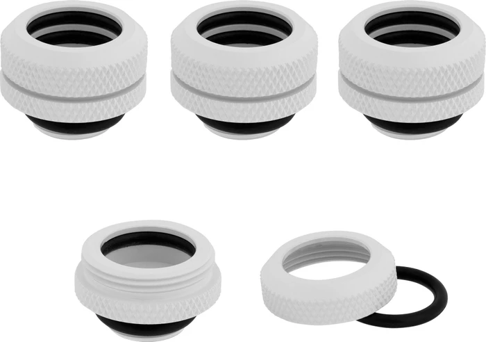 Corsair Hydro X Series XF Hardline, OD Fitting G1/4" auf 14mm, weiß, 4er-Pack