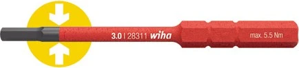 Wiha 283118 slimBit electric VDE Innensechskant Wechselklinge 6mm, 2x75mm