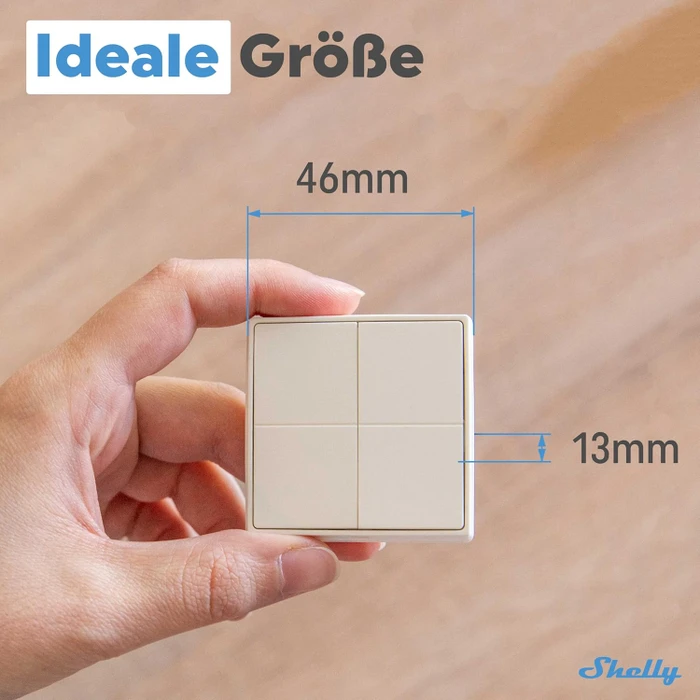 Shelly BLU Wall Switch 4 Stand Alone, weiß