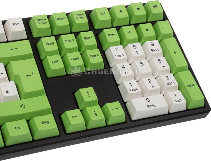 Ducky One PBT/grün, schwarz/weiß, MX BLACK, USB, DE