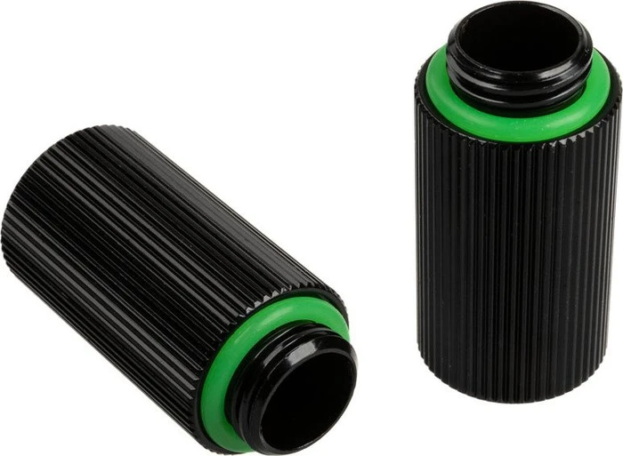Bitspower Touchaqua Verlängerung G1/4" auf G1/4", 30mm, Glorious Black, 2er-Pack