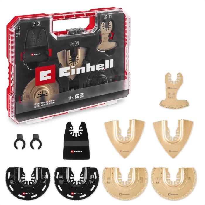 Einhell XLPLUS-CASE Zubehörset für Multifunktionswerkzeug inkl. Koffer, 10-tlg.