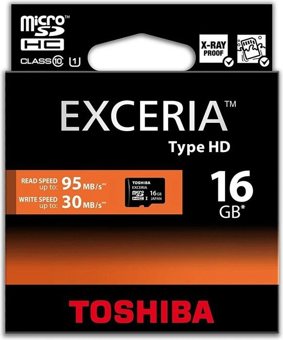 Toshiba Exceria Type HD R95/W30 16GB, UHS-I, Class 10