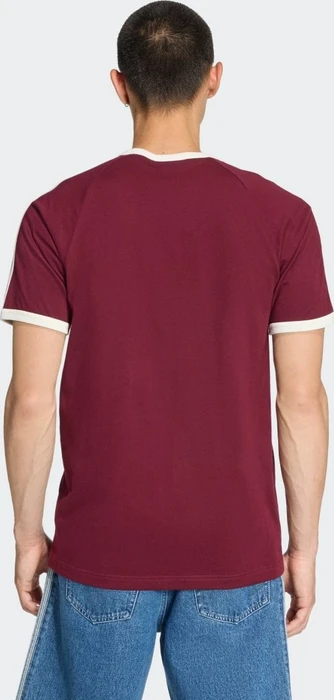 adidas 3-Streifen T-Shirt kurzarm maroon/off white (Herren)