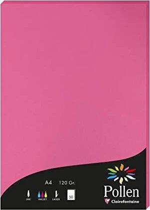 Clairefontaine Pollen Universalpapier intensivpink, A4, 120g/m², 50 Blatt