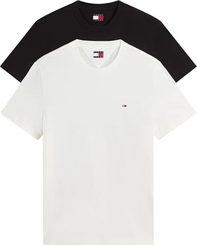 Tommy Hilfiger Jersey Extra Slim Fit 2er-Pack T-Shirt kurzarm black/ecru (Herren)